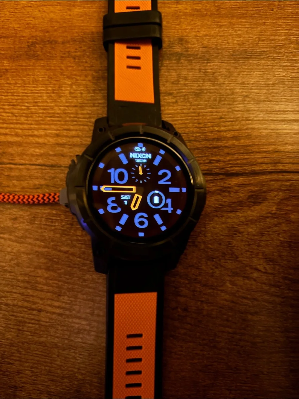 Nixon Mission Sport Watch — Orange and Black